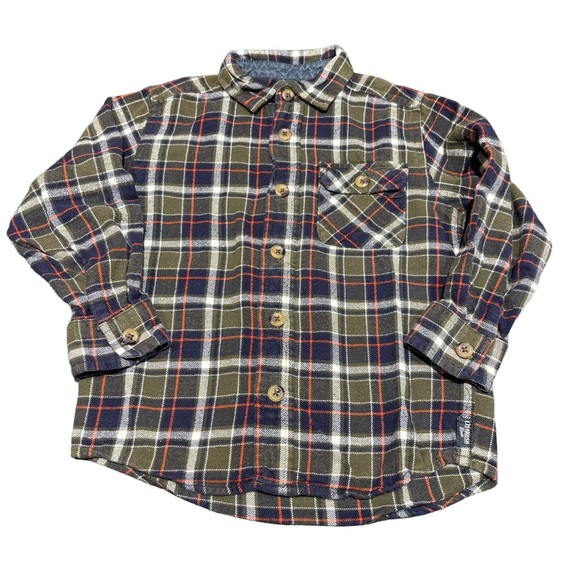 Oshkosh Kid Boy Green Floral Print Button-Front Shirt main image 1